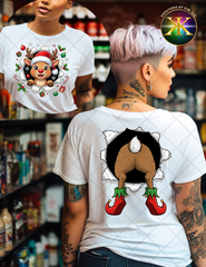 Christmas Reindeer Sublimation Shirt Transfer (2 designs)