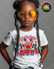 Print-To-Order Youth Girl Coolest Reindeer Transfer