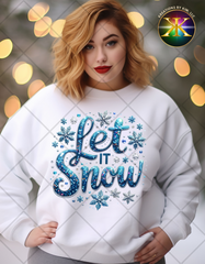 Print-To-Order Faux Glitter Let It Snow Transfer