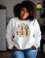 Faux Yarn Give Thanks Sublimation Shirt Transfer
