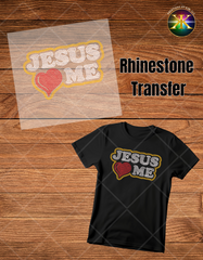 Rhinestone Jesus Loves Me Transfer