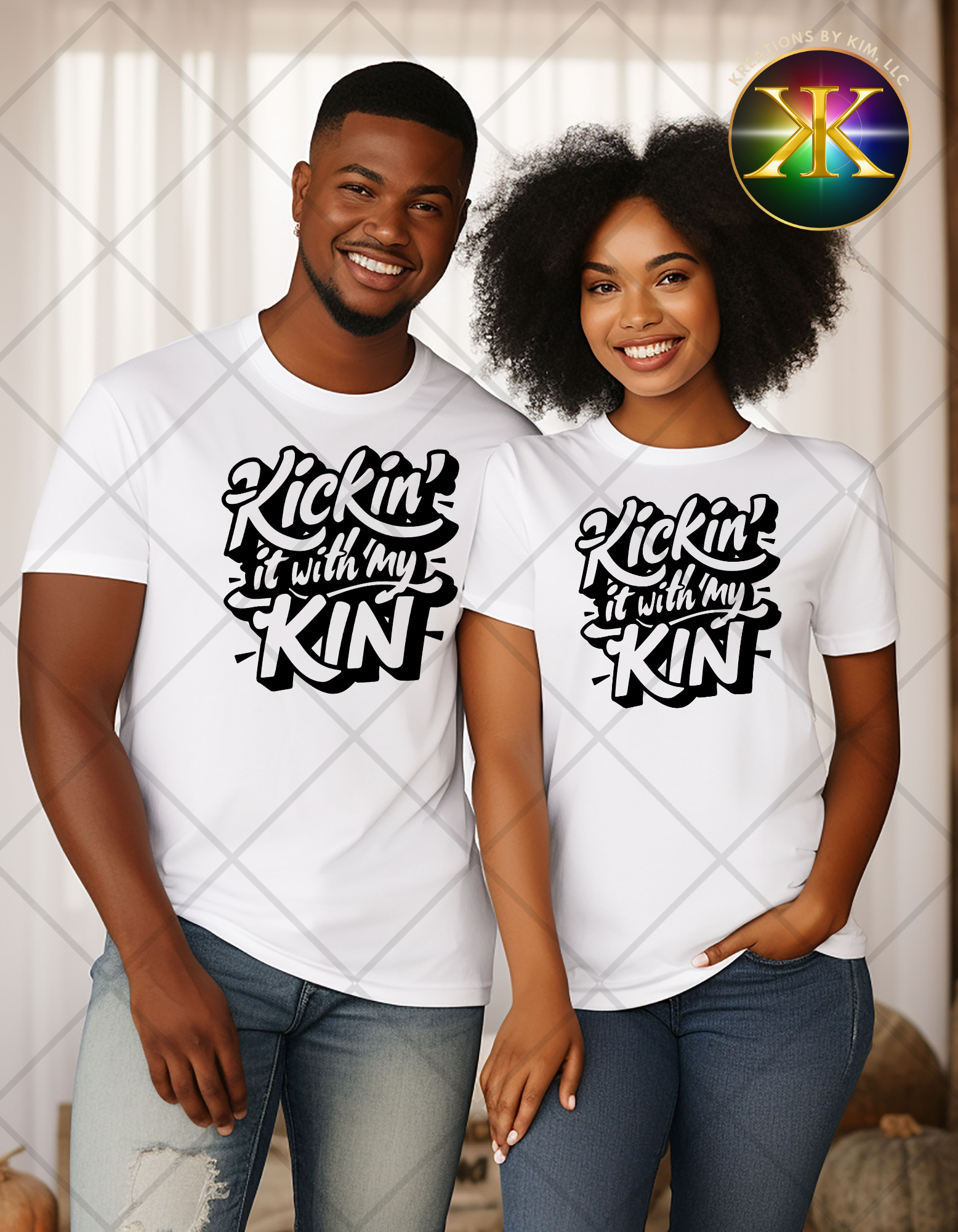 Screen Print Kickin It With My Kin Transfer