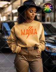 Screen Print Mama Racecar Checkered Transfer (Bright Orange)
