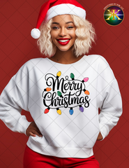 Merry Christmas Lights Sublimation Shirt Transfer