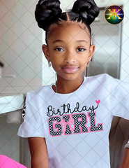 Youth Birthday Girl Sublimation Shirt Transfer - 8 Inches