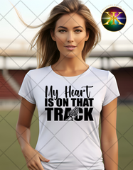 Screen Print My Heart Is On That Track Transfer