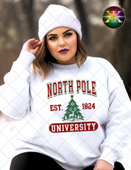 North Pole University Sublimation Shirt Transfer