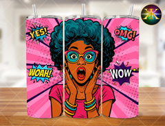 Digital Download Retro Comic Girl 20 Ounce Tumbler Design (NOT A PHYSICAL ITEM)