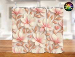 Digital Download Rose Gold & Pink Flowers 20 Ounce Tumbler Design (NOT A PHYSICAL ITEM)