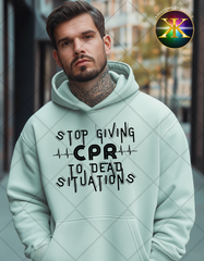 Screen Print Stop Giving CPR Transfer