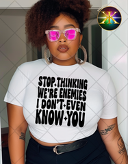 Screen Print Stop Thinking We're Enemies Transfer